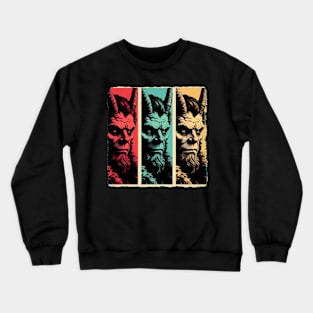 Krampus Kaleidoscope: Pop Art's Dark Delight - Classic Christmas Crewneck Sweatshirt